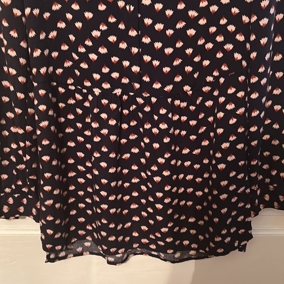 Boden Navy Blue and Pink Print Blouse - Picture 3 of 7